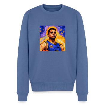 Basketball Malerei - Männer Premium Bio Pullover - Taubenblau - Vorne - Nico (187cm)