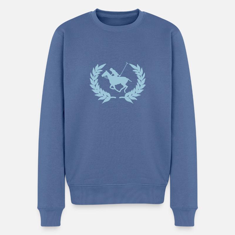 Polo Player - Männer Premium Bio Pullover - Taubenblau