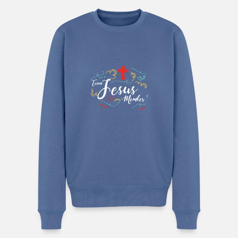 Équipe Jésus - Pull Premium bio Homme - bleu pigeon