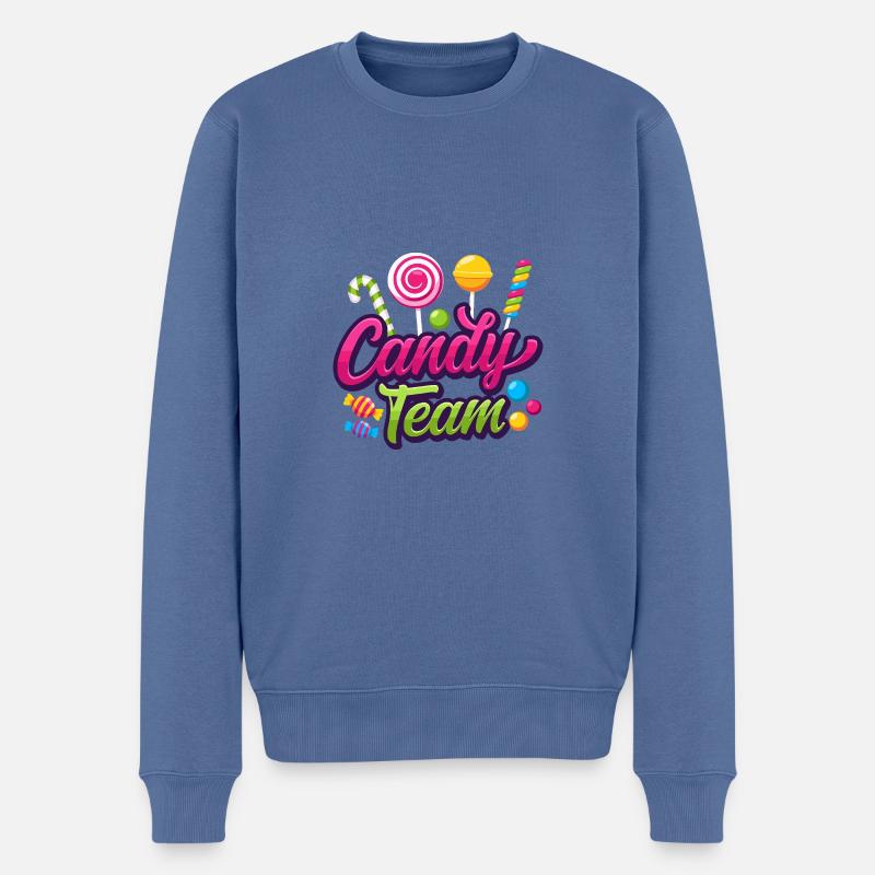 Candy Team Süßigkeiten Bonbons - Männer Premium Bio Pullover - Taubenblau