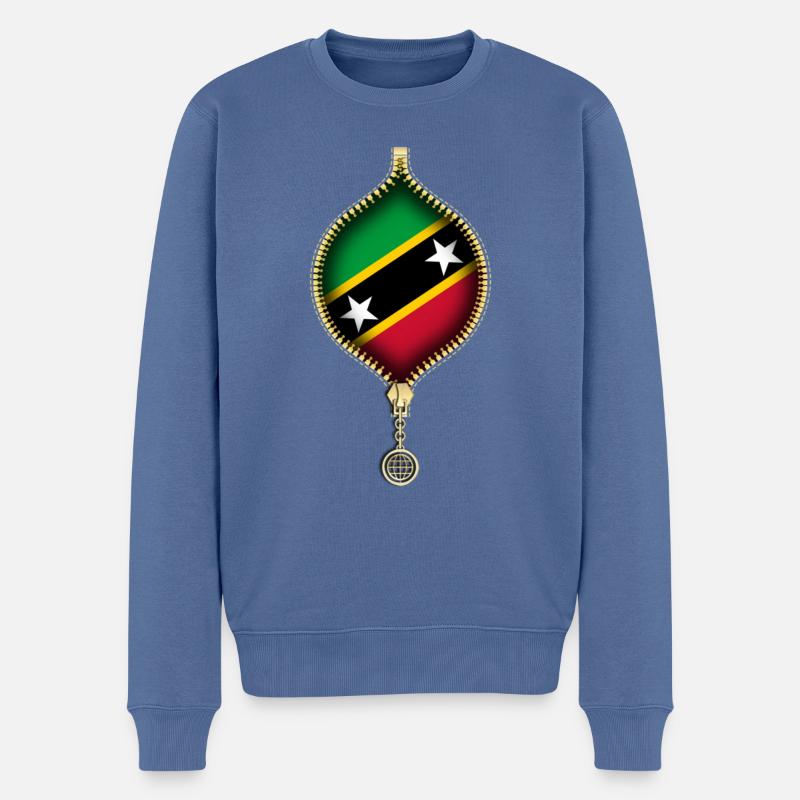 ST. KITTS-ET-NEVIS | DRAPEAU | SYNTHÉTIQUES URBAINS - Pull Premium bio Homme - bleu pigeon