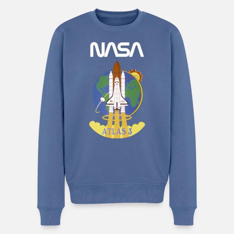 NASA Atlas 3 Mission Space Shuttle - Männer Premium Bio Pullover - Taubenblau