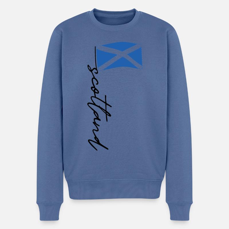 Écosse Drapeau écossais - Pull Premium bio Homme - bleu pigeon