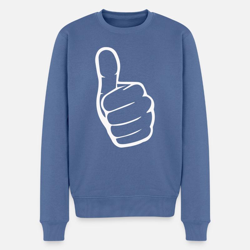 like hand - Männer Premium Bio Pullover - Taubenblau