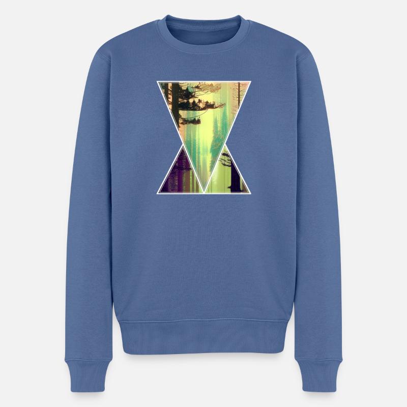 forest polygon - Männer Premium Bio Pullover - Taubenblau