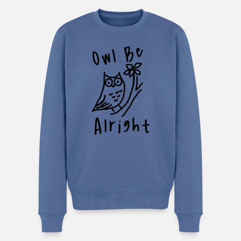 Chouette va bien - Pull Premium bio Homme - bleu pigeon