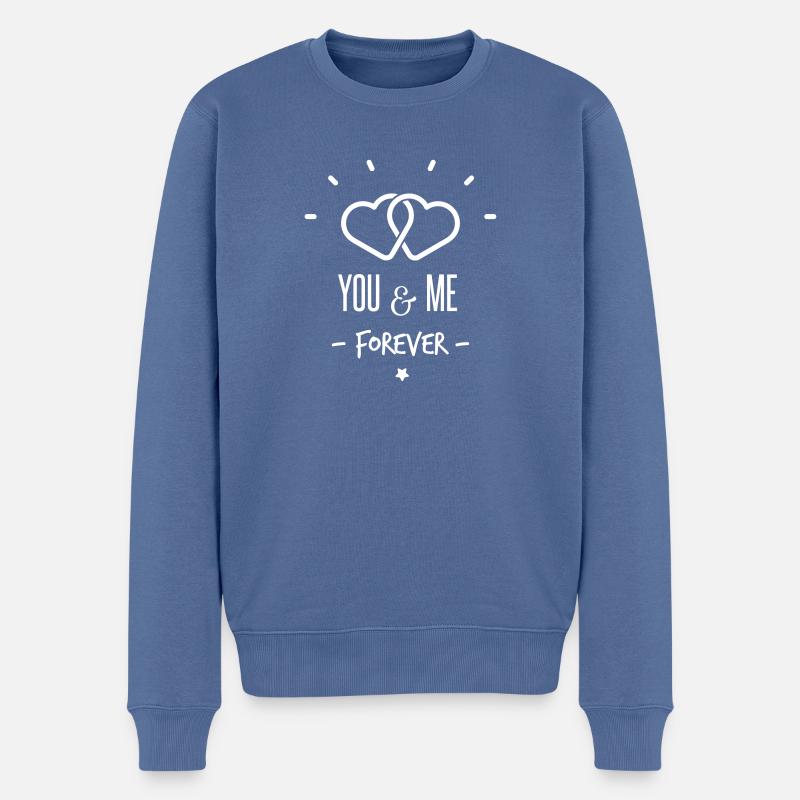 you & me forever - Pull Premium bio Homme - bleu pigeon