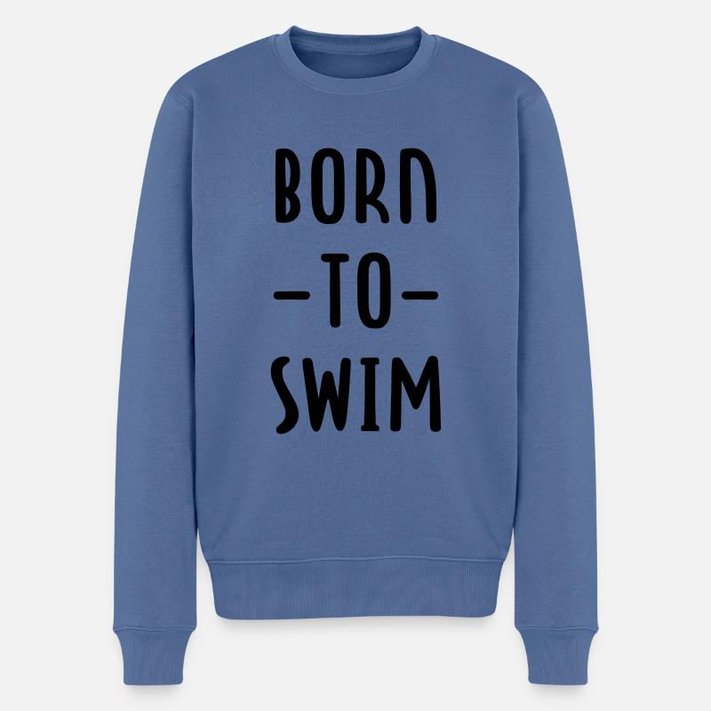 Né pour nager - Pull Premium bio Homme - bleu pigeon