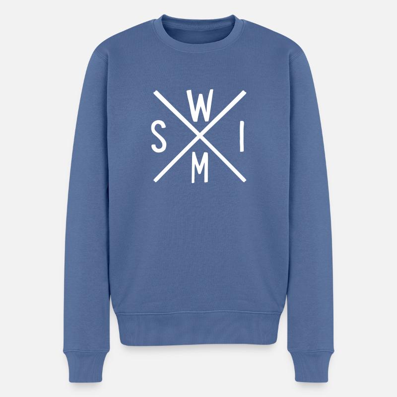 natation - Pull Premium bio Homme - bleu pigeon