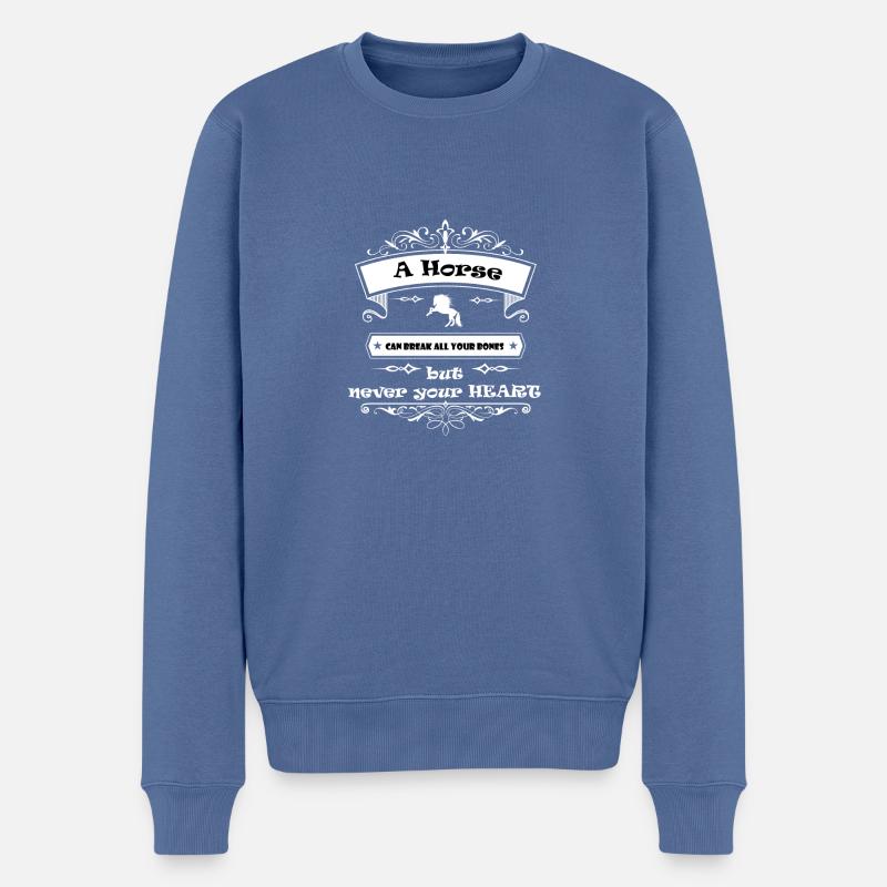 Horse - Männer Premium Bio Pullover - Taubenblau