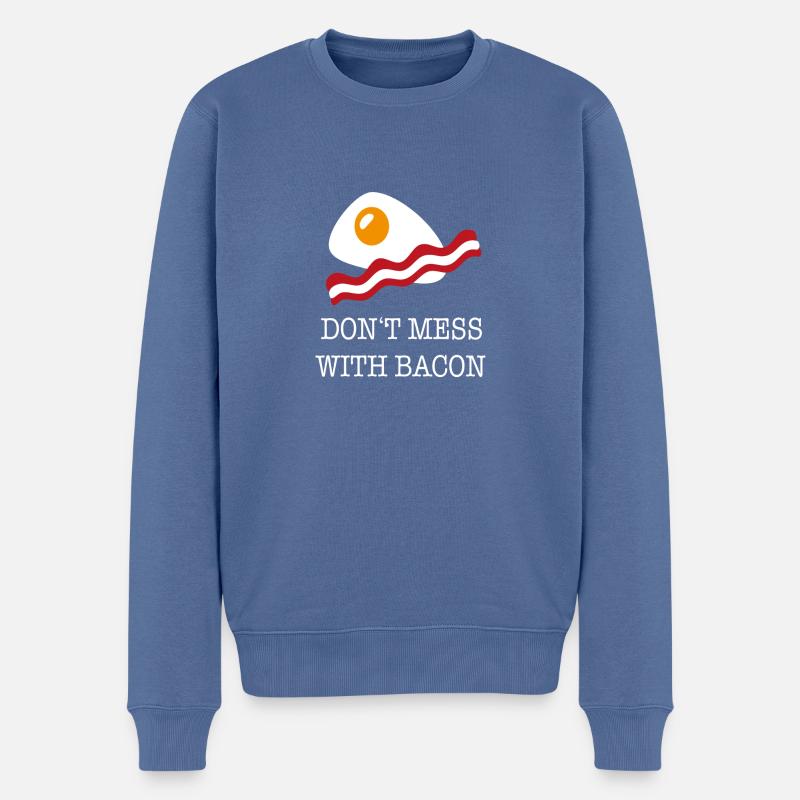 bacon - Männer Premium Bio Pullover - Taubenblau