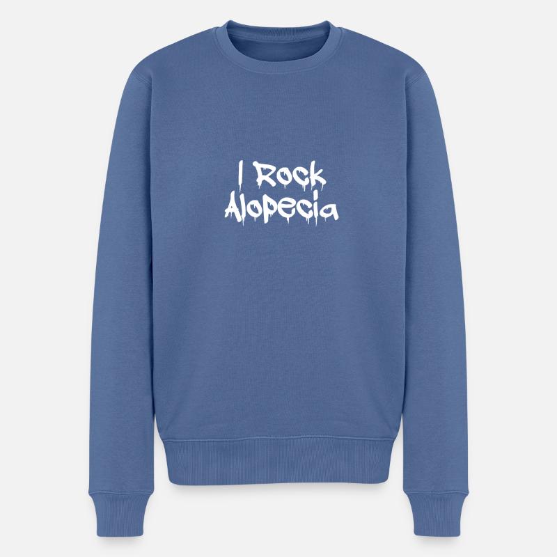I rock Alopecia - Männer Premium Bio Pullover - Taubenblau