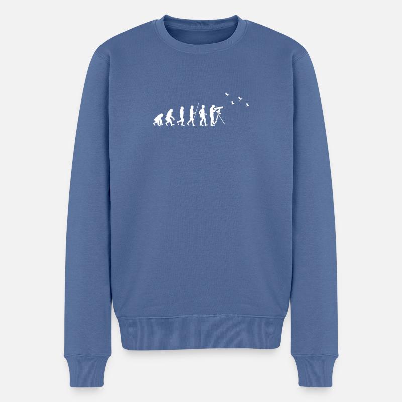 Birdwatching - Birdwatching - Evolution - fun - Men's Premium Organic Jumper - stone blue