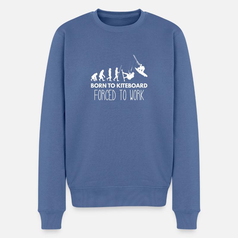 Kitesurfen - Kitesurfer - Kitesurfing - Evolution - Männer Premium Bio Pullover - Taubenblau