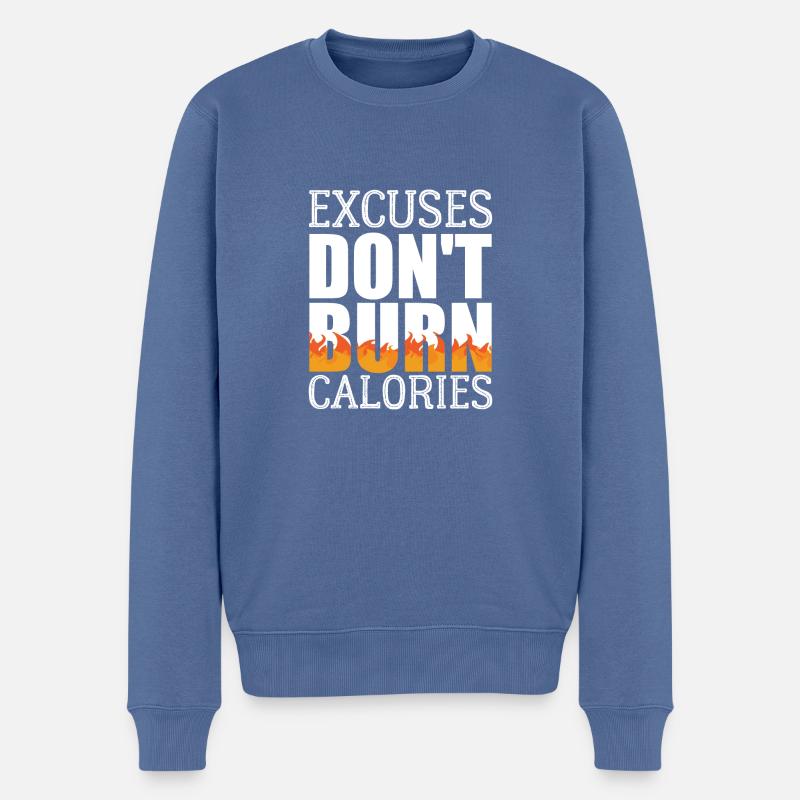 Brûler des calories - Pull Premium bio Homme - bleu pigeon