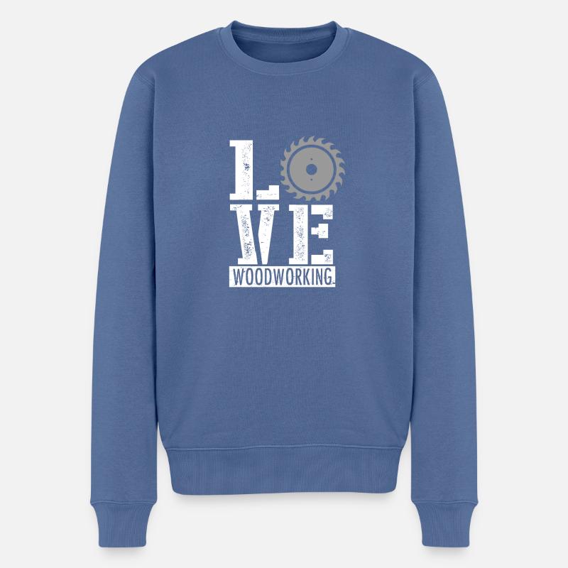 Tischler Schreiner Geschenk - Männer Premium Bio Pullover - Taubenblau