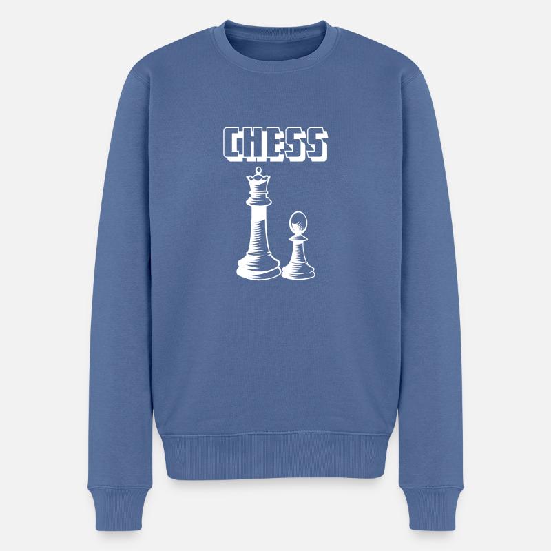 Echecs - Echecs - Echecs - Jeu - Pull Premium bio Homme - bleu pigeon
