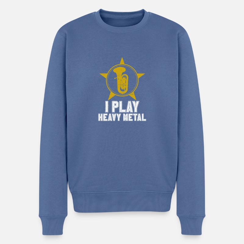 Tuba - Männer Premium Bio Pullover - Taubenblau