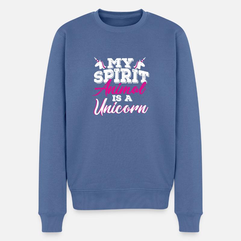 licorne - Pull Premium bio Homme - bleu pigeon