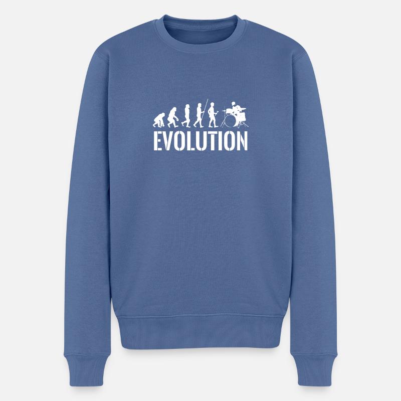 Drummer - Drums - Evolution - Drummer - Men's Premium Organic Jumper - stone blue