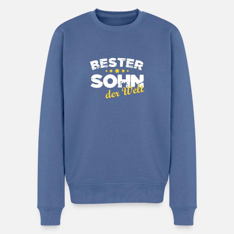 Bester Sohn der Welt T-Shirt - Männer Premium Bio Pullover - Taubenblau