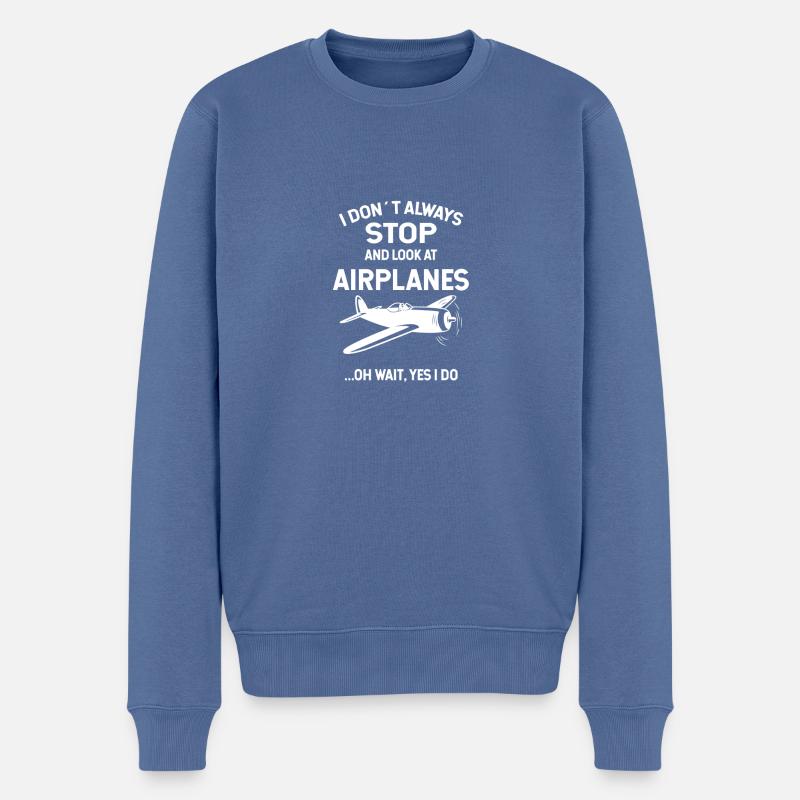 Avions - Pull Premium bio Homme - bleu pigeon