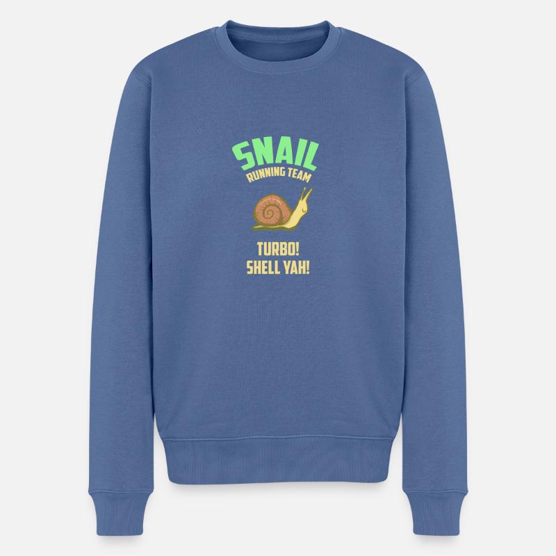 Snail Running Team - Schnecke - Geschenk - Männer Premium Bio Pullover - Taubenblau