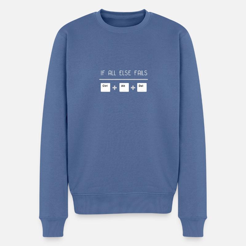 Annuler Ctrl + Alt + Suppr - Pull Premium bio Homme - bleu pigeon