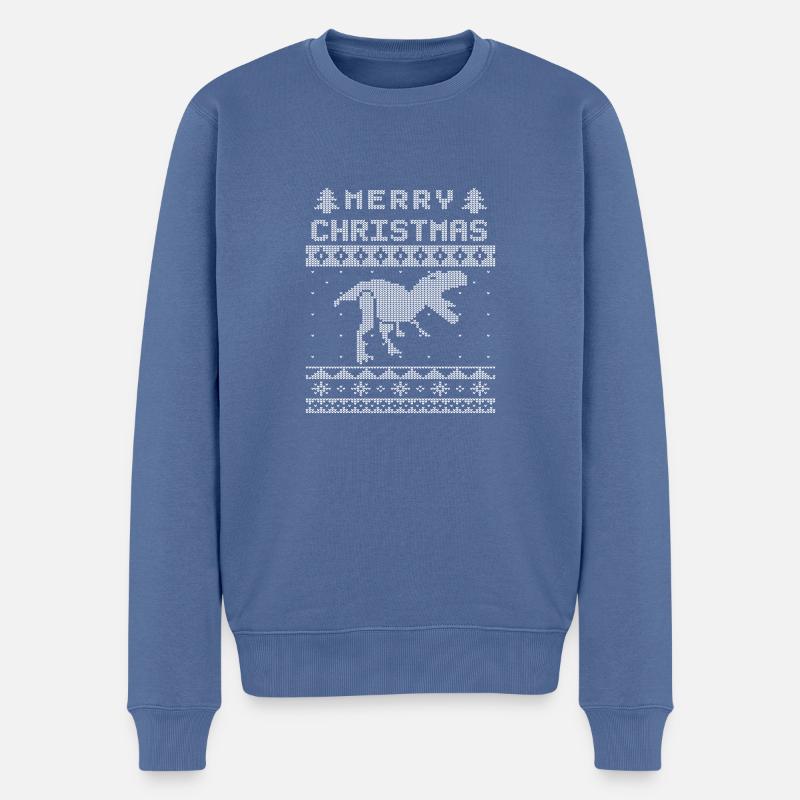Truand Noël Trex Edition - Pull Premium bio Homme - bleu pigeon