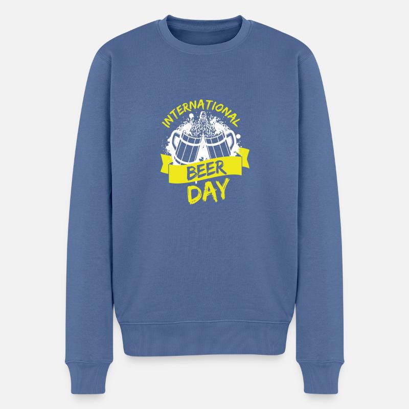 International Beer Day - Männer Premium Bio Pullover - Taubenblau