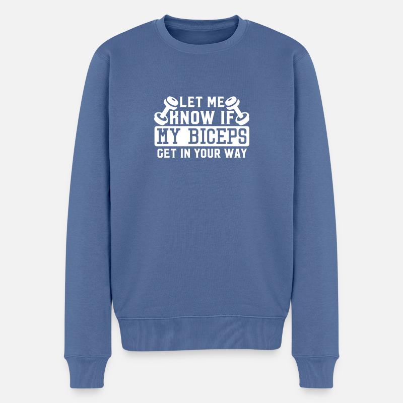Fitness Gym - Männer Premium Bio Pullover - Taubenblau