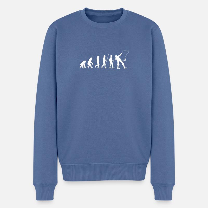 Angeln - Fischen - Angler - Fischer - Evolution - Männer Premium Bio Pullover - Taubenblau