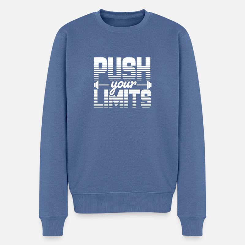 Fitness Gym - Männer Premium Bio Pullover - Taubenblau