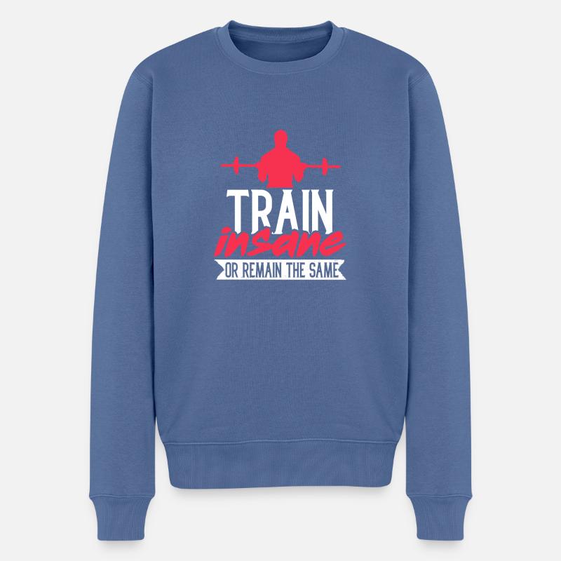 Fitness Gym - Männer Premium Bio Pullover - Taubenblau