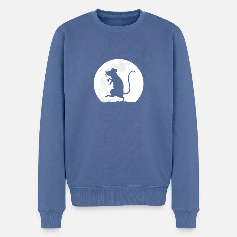 The Rat And The Full Moon - Männer Premium Bio Pullover - Taubenblau