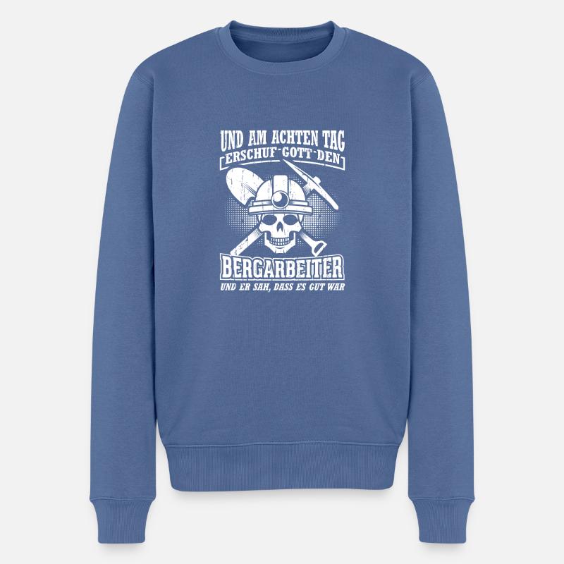 Bergarbeiter - Männer Premium Bio Pullover - Taubenblau