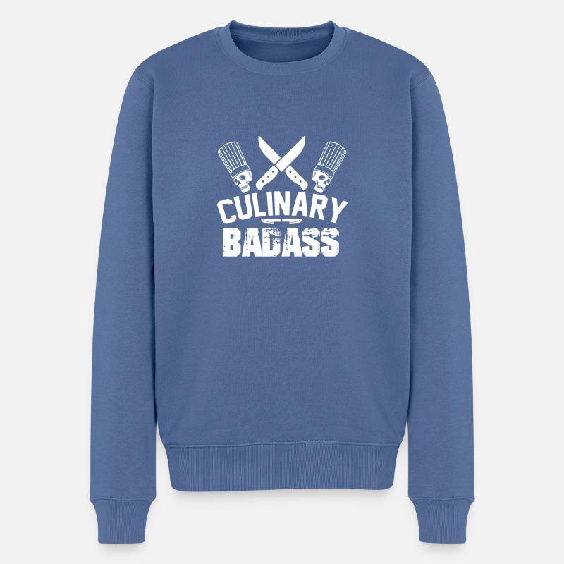 Kochen - Männer Premium Bio Pullover - Taubenblau