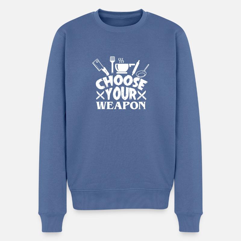 Kochen - Männer Premium Bio Pullover - Taubenblau