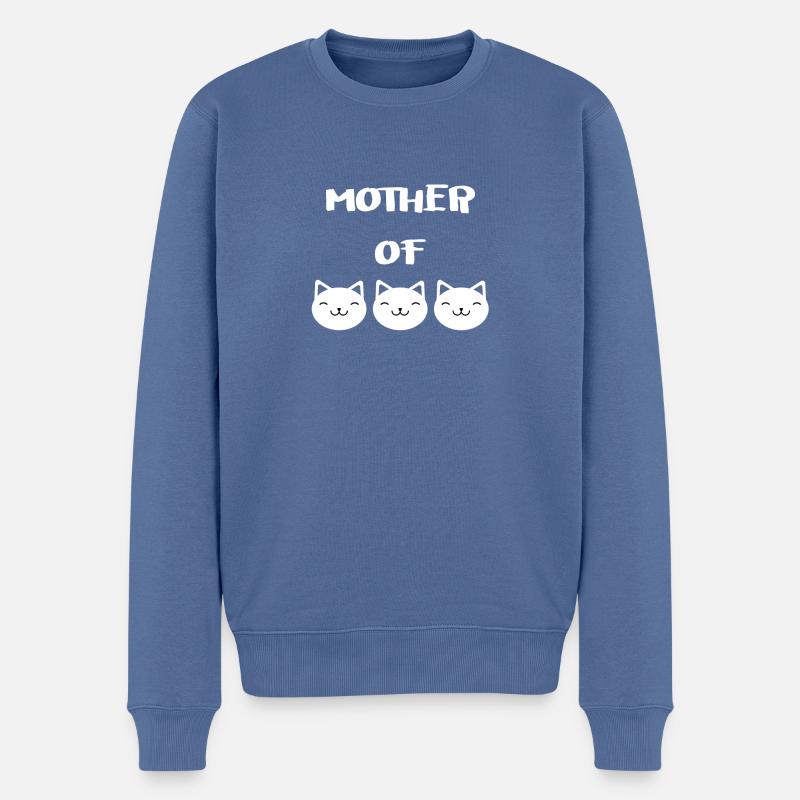 Mère des chats - chat - chats - cadeau - Pull Premium bio Homme - bleu pigeon