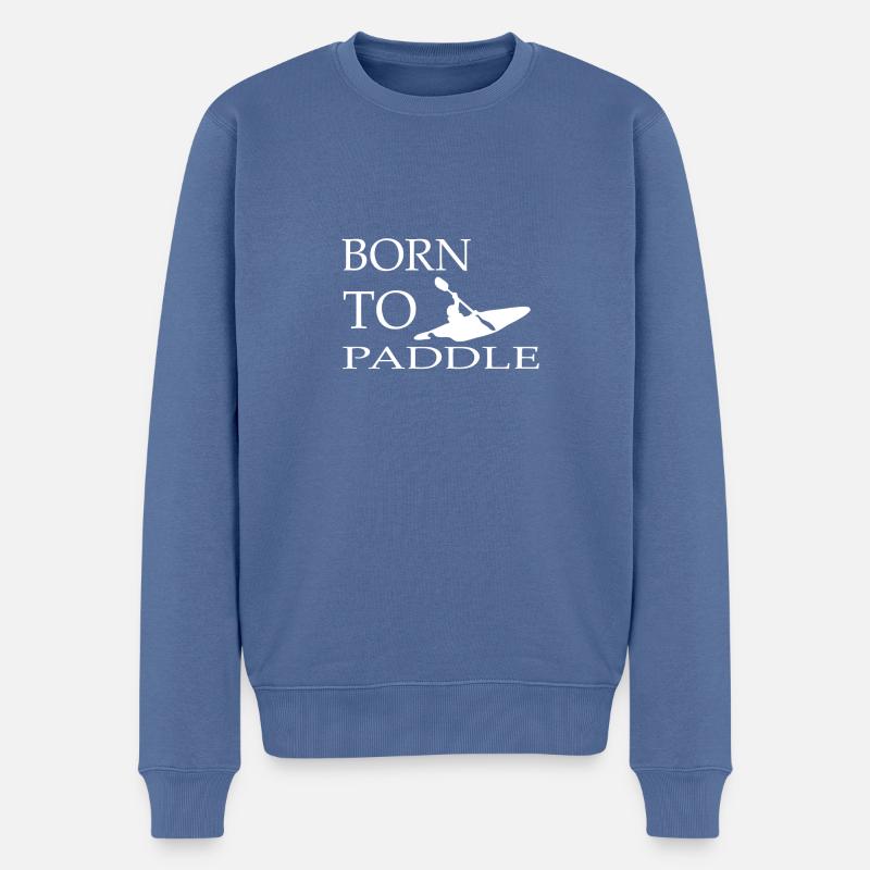 BORN TO Paddle-Kajak fahren Geschenk Hobby - Männer Premium Bio Pullover - Taubenblau