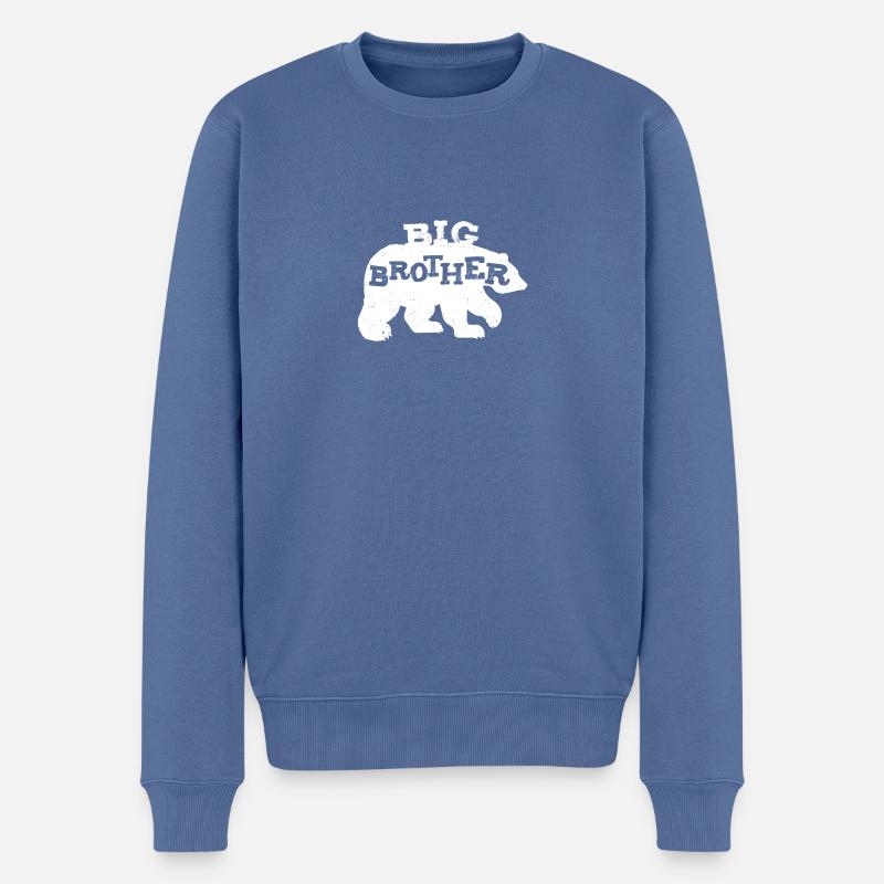 Grosser Bruder Bär Big Brother Geschenk - Männer Premium Bio Pullover - Taubenblau