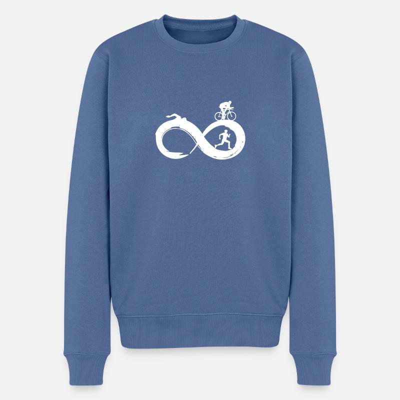 Infinity Triathlon - Männer Premium Bio Pullover - Taubenblau