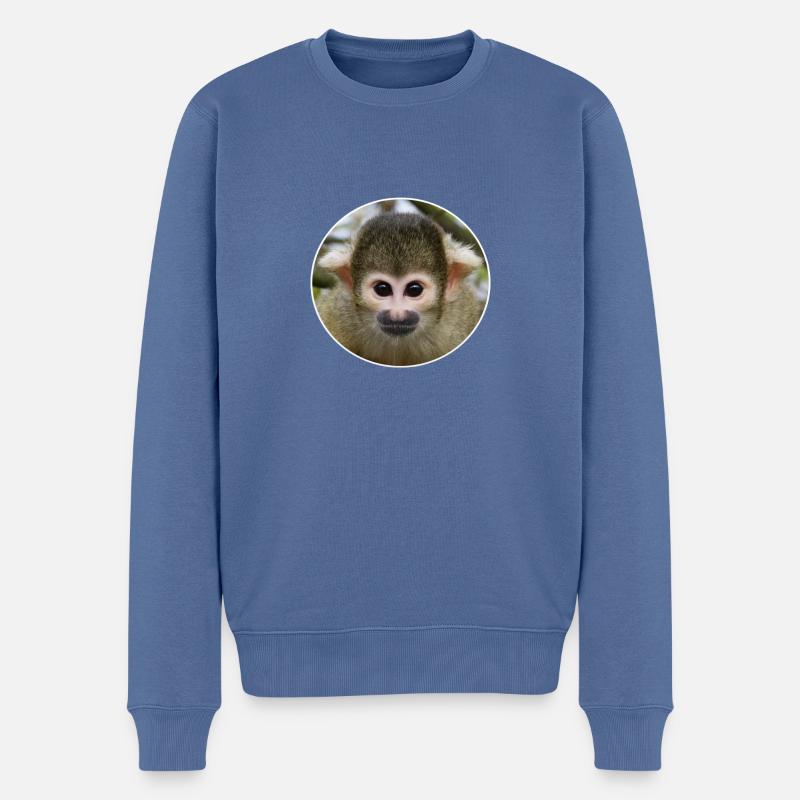 Affe - Männer Premium Bio Pullover - Taubenblau