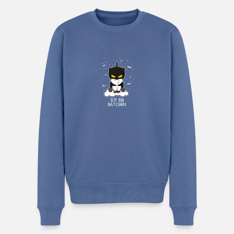 Einhorn Fledermaus Geschenk - Männer Premium Bio Pullover - Taubenblau