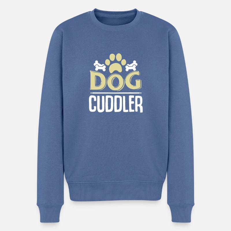 chien - Pull Premium bio Homme - bleu pigeon