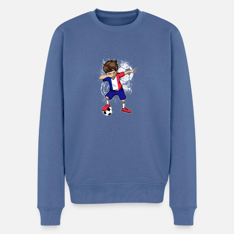 Frankreich Fußball WM Shirt Geschenk - Männer Premium Bio Pullover - Taubenblau