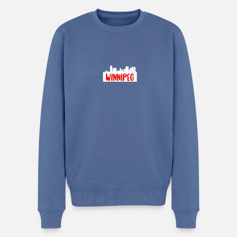 Winnipeg Skyline Manitoba Kanadische Provinz Kanada - Männer Premium Bio Pullover - Taubenblau