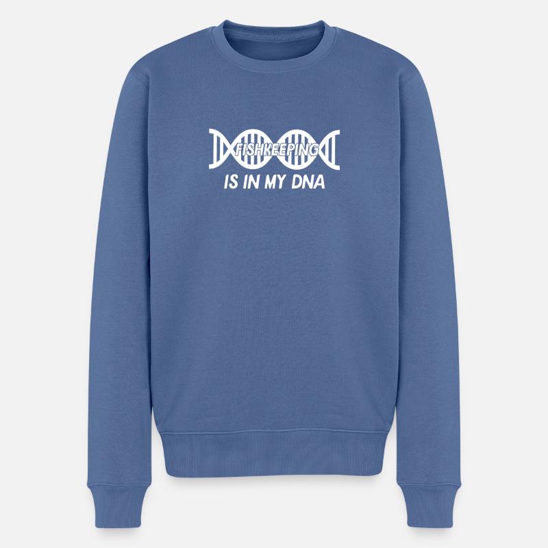 Fisch - Fischhalter - Aquarist - DNA - Männer Premium Bio Pullover - Taubenblau