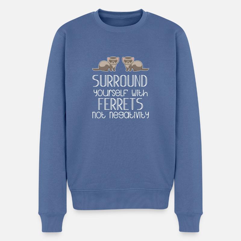 Frettchenfreund - Frettchen - Lustig - Geschenk - Männer Premium Bio Pullover - Taubenblau