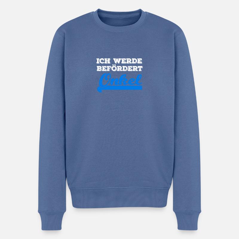 ich werde befördert: Onkel | Geschenk - Männer Premium Bio Pullover - Taubenblau